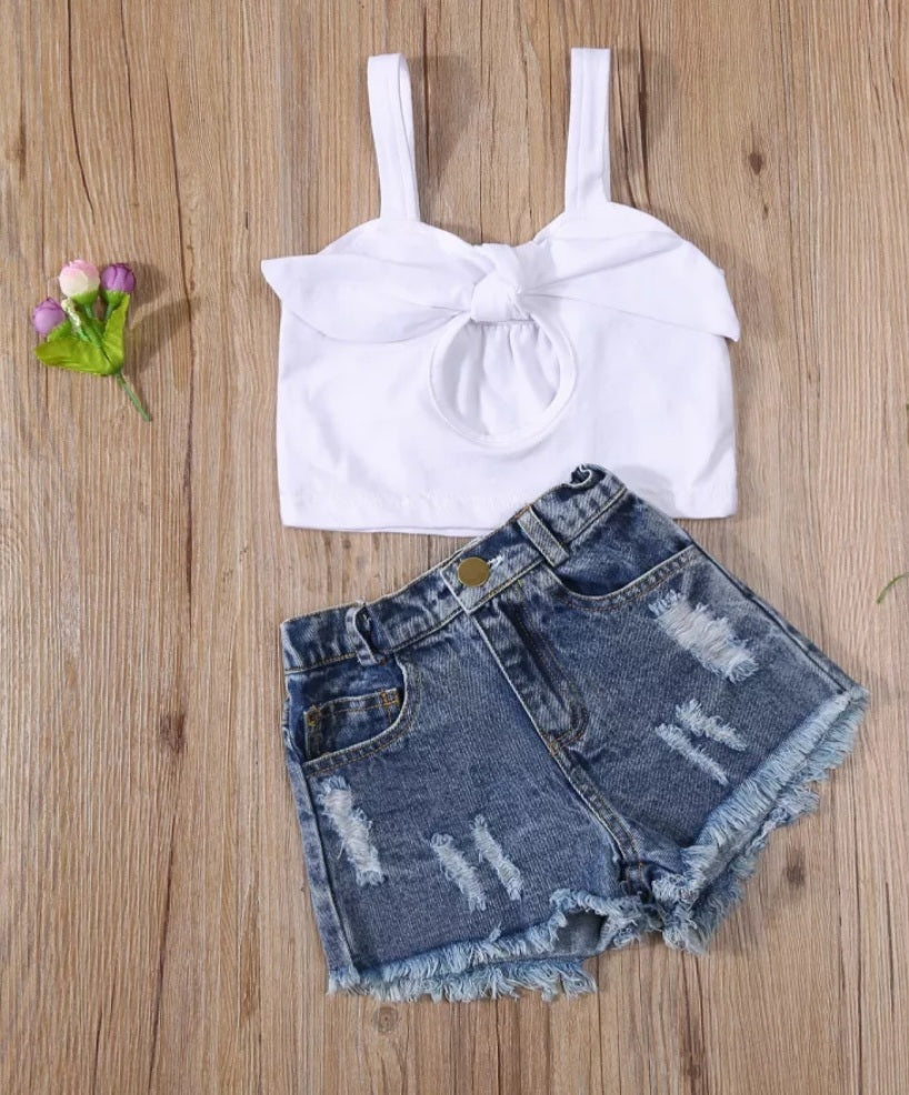 2pc Top & Jeans Short