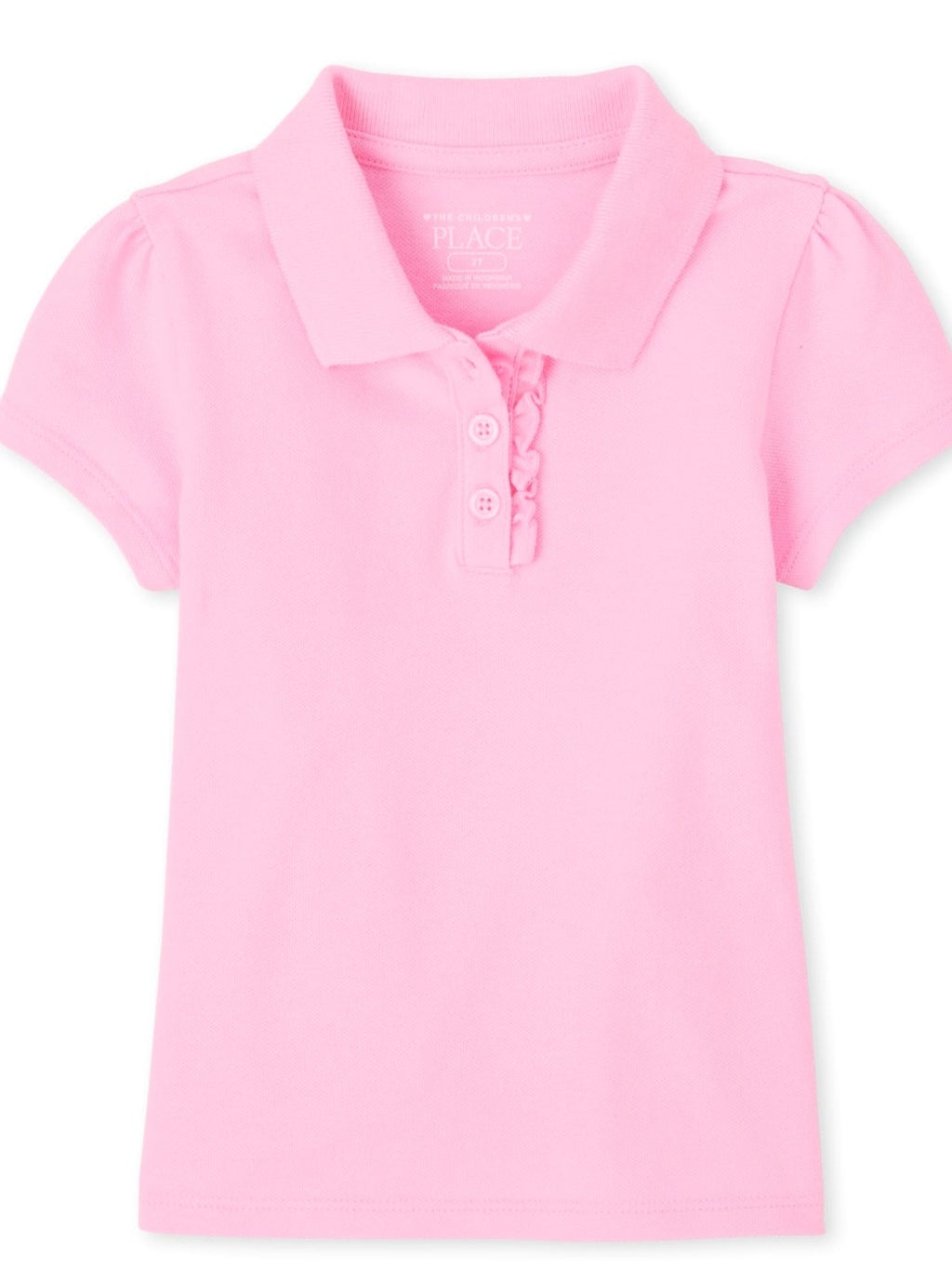 Toddler Girls Ruffle Pique Polos