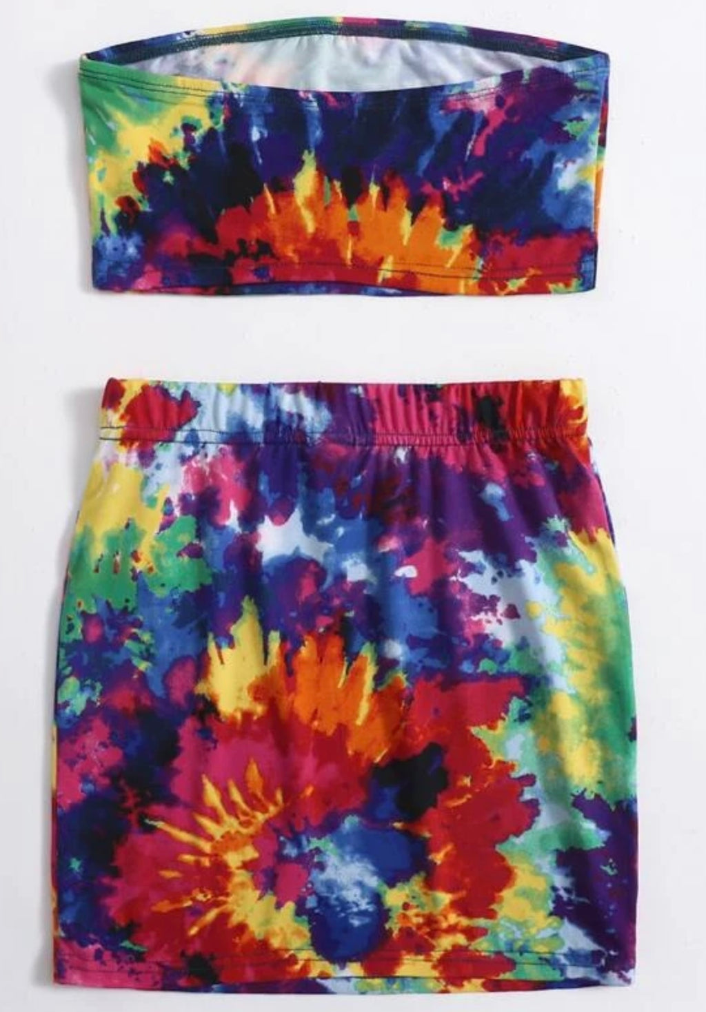 Tie Dye Crop Top & Skirt Set