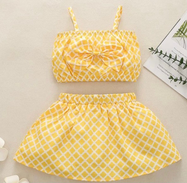 Baby Girl Decor Plaid Cami Top & Skirt