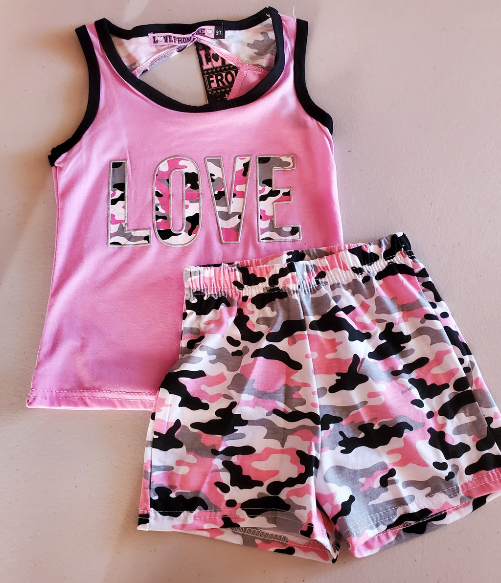 2pc Army Short Set