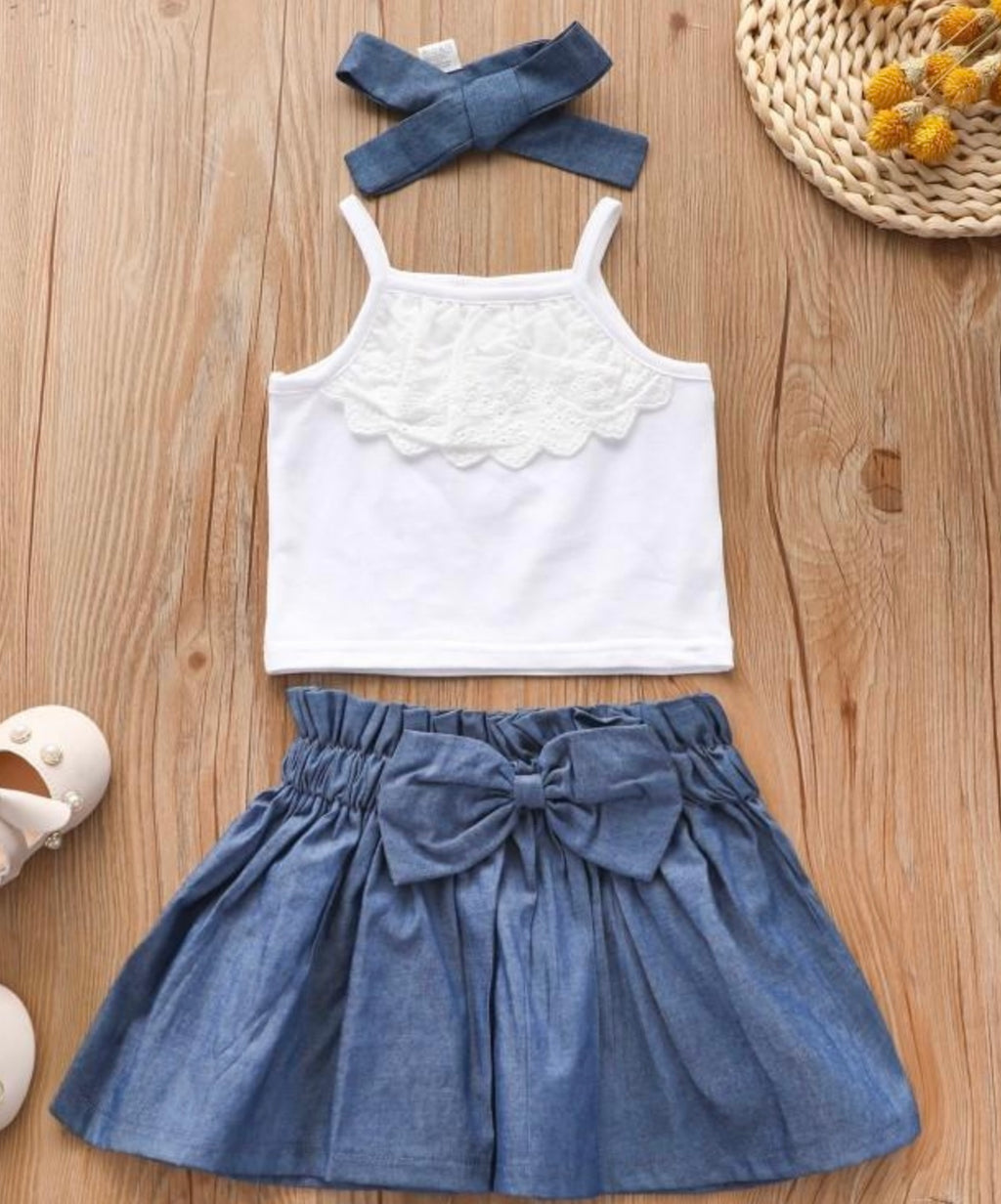 3pc Tank Top, Skirt & Headband