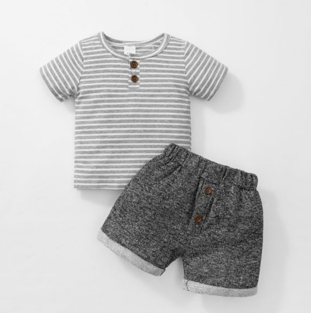 Baby Boy Striped T-shirt & Shorts