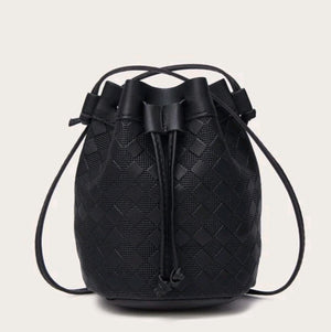Black Drawstring Bucket Bag