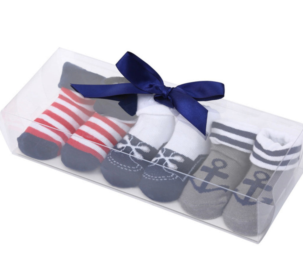 3pc Baby Anchor Socks