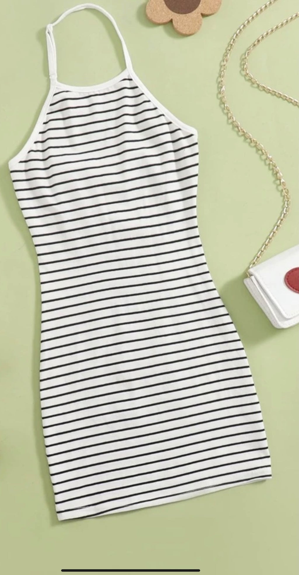 Pinstriped Halter Dress